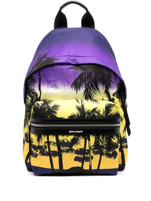 Palm Angels palm tree print backpack - Purple