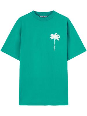 Palm Angels Palm Tree-print cotton T-shirt - Green