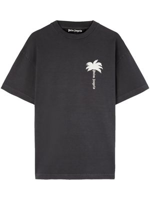 Palm Angels Palm tree-print cotton T-shirt - Grey