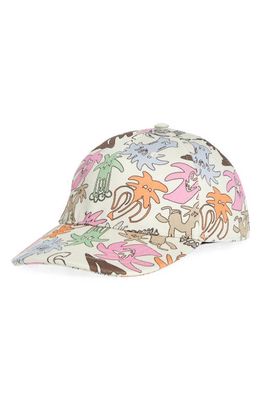Palm Angels Palmity Print Baseball Cap in Butter Multicolor
