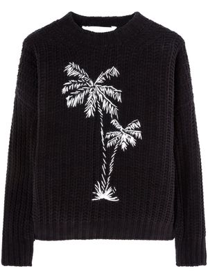 Palm Angels palms-embroidered chenille jumper - Black