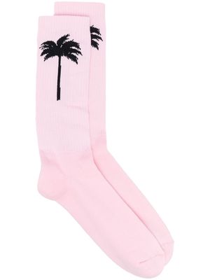Palm Angels Palms-pattern socks - Pink