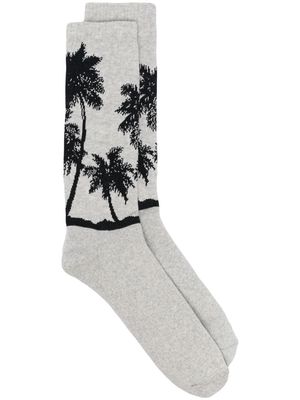 Palm Angels Palms Shadow-pattern socks - Grey