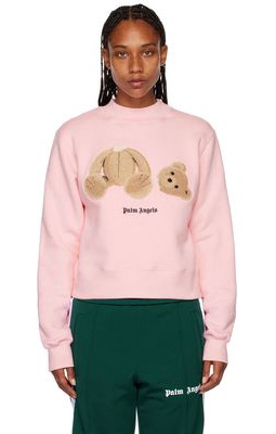 Palm Angels Pink Teddy Bear Sweatshirt