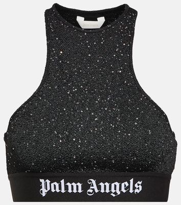 Palm Angels Printed logo bra top