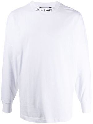 Palm Angels printed logo long-sleeved T-shirt - White