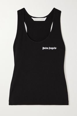 Palm Angels - Printed Ribbed Cotton-jersey Tank - Black