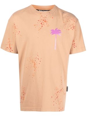 Palm Angels PXP Painted cotton T-shirt - Brown