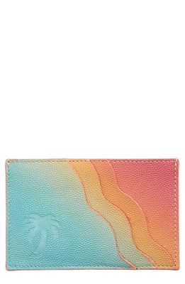 Palm Angels Rainbow Beach Leather Card Holder in Multicolor Pink