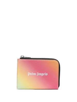Palm Angels Rainbow logo-print cardholder - Multicolour