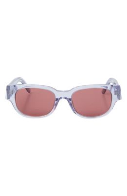 Palm Angels Redondo Oval Sunglasses in Crystal Grey Burgundy