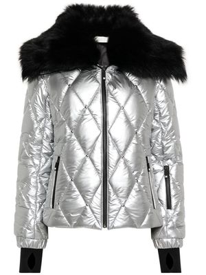 Palm Angels reflective quilted ski jacket - Silver