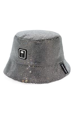 Palm Angels Rhinestone Bucket Hat in Black/Silver