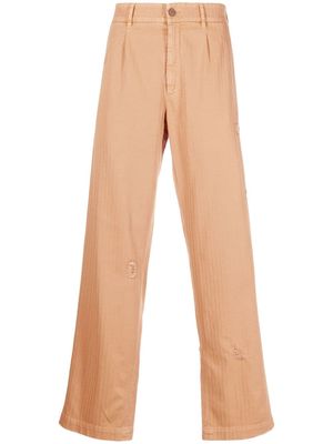 Palm Angels ripped-detail straight-leg trousers - Neutrals