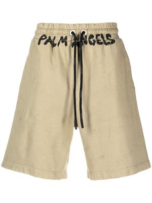 Palm Angels Seasonal logo-print drawstring shorts - Green