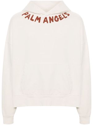 Palm Angels Seasonal logo-print hoodie - Neutrals