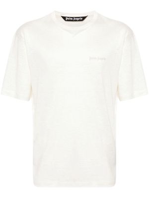 Palm Angels semi-sheer linen T-shirt - Neutrals