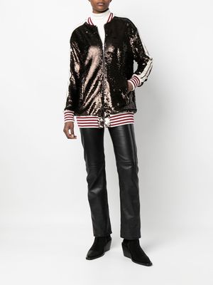 Palm Angels sequin-embellished track jacket - Brown