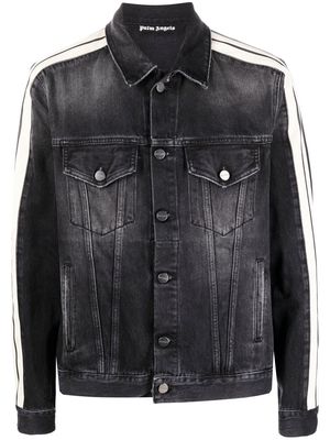 Palm Angels side-stripe denim jacket - Black