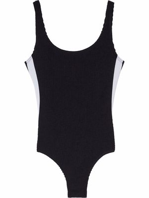 Palm Angels side-stripe ribbed swimsuit - Black