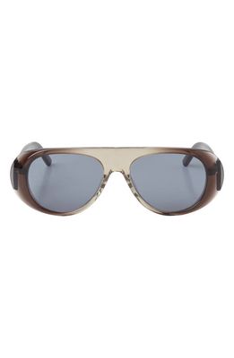 Palm Angels Sierra Oval Sunglasses in Crystal Melange Grey Blue