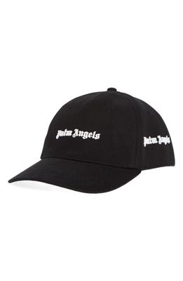 Palm Angels Silicone Logo Baseball Cap in Black White