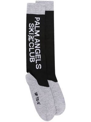 Palm Angels Ski Club logo-jacquard socks - Black