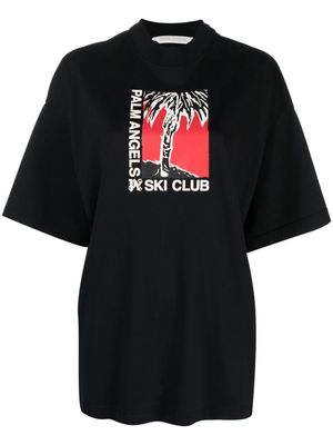 Palm Angels Ski Club oversized cotton T-shirt - Black