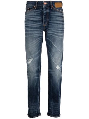 PALM ANGELS slim-fit distressed straight-leg jeans - Blue
