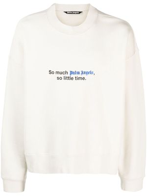 Palm Angels slogan-print crew-neck sweatshirt - Neutrals