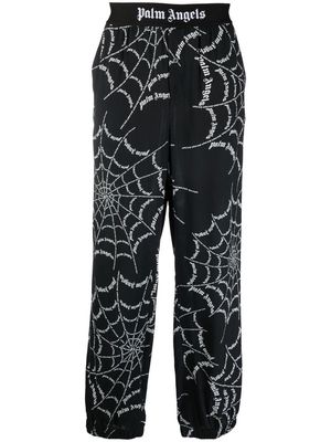 Palm Angels spider web print track pants - Black