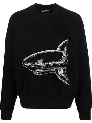 Palm Angels Split Shark crew-neck sweatshirt - Black
