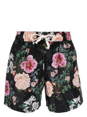 Palm Angels Spring floral-print swim shorts - Black
