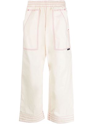 Palm Angels straight-leg elasticated trousers - White