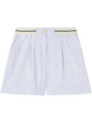 Palm Angels stripe-pattern cotton shorts - Blue
