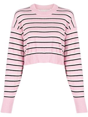 Palm Angels striped cropped jumper - Pink