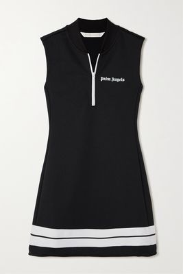 Palm Angels - Striped Jersey Tennis Dress - Black