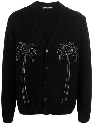 Palm Angels studded V-neck cardigan - Black