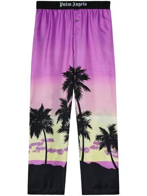 Palm Angels sunset-print straight trousers - Purple