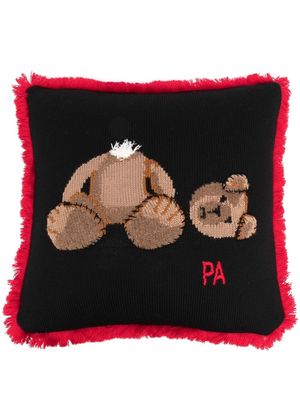 Palm Angels teddy bear intarsia-knit cushion - Black
