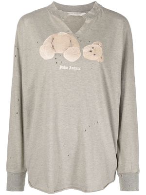 Palm Angels teddy bear print sweatshirt - Grey