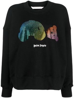 Palm Angels Teddy rhinestone-embellished sweatshirt - Black