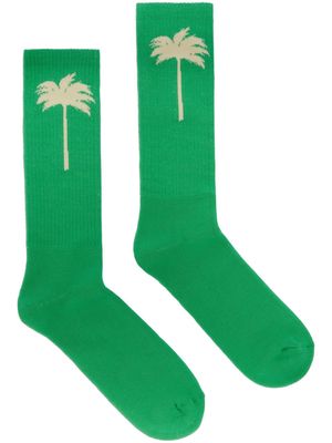 Palm Angels The Palm ribbed socks - Green