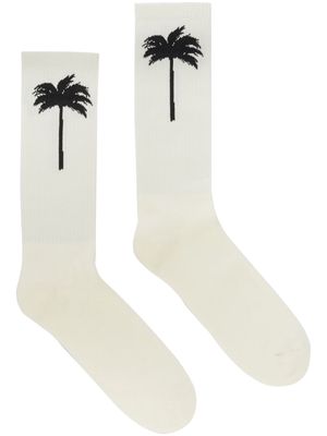 Palm Angels The Palm ribbed socks - White