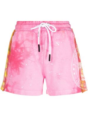 Palm Angels tie-dye cotton track shorts - Pink