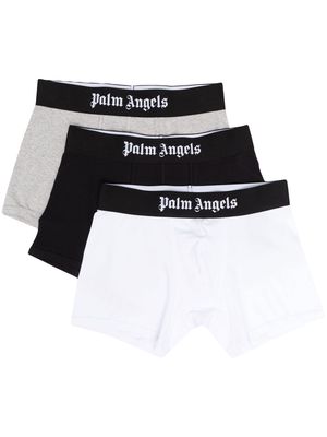 Palm Angels tri-pack logo-waistband boxer set - White
