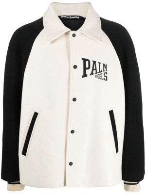 Palm Angels University virgin-wool bomber jacket - Neutrals