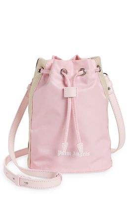 Palm Angels Venice Track Drawstring Bucket Bag in Baby Pink