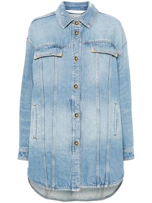 Palm Angels washed-logo denim jacket - Blue