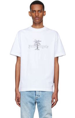 Palm Angels White Cotton T-Shirt